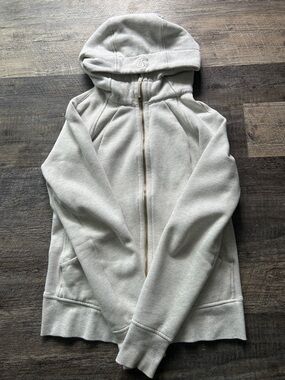lululemon athletica Heathered Light Ivory/Gold Full-Zip Hooded Sweatshirt